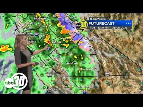 Storms and heavy mountain snow expected this afternoon in Central California
