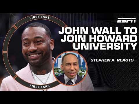 Stephen A. reacts to John Wall being named president of basketball operations at Howard | First Take
