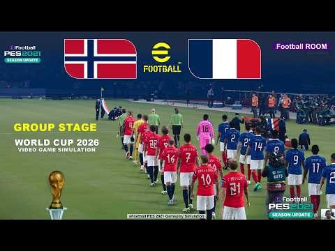 Norvège vs France || Simulation de Jeu Vidéo eFootball PES 21 | Gameplay Coupe du Monde 2026