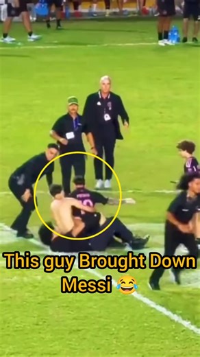 Look At How This Guy Brought Down Messi 😂 He almost Injured Messi 😂 #messi #intermiami #shorts