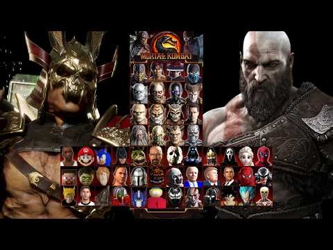 Mortal Kombat 9 - (SHAO KAHN & KRATOS MODS) - Expert Tag Ladder - gameplay - (2kp60fps)
