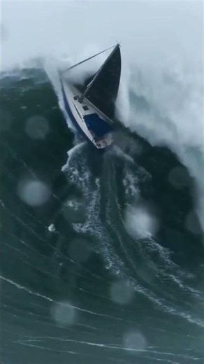 Sailboat vs Massive Rogue Wave! #Shorts