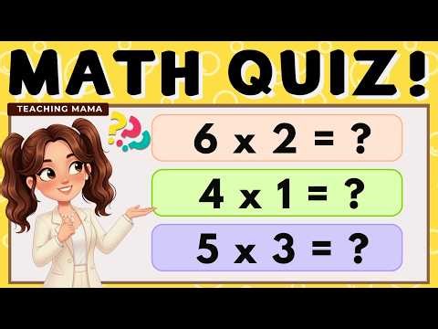 MATH QUIZ! | EASY AND FUN MATH ACTIVITY FOR KIDS | BASIC MULTIPLICATION QUIZ | TEACHING MAMA