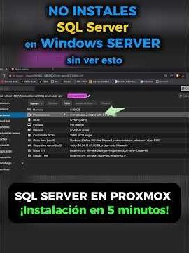 SQL Server en #Proxmox: ¡Instalación en 5 minutos y consume 80% menos RAM!