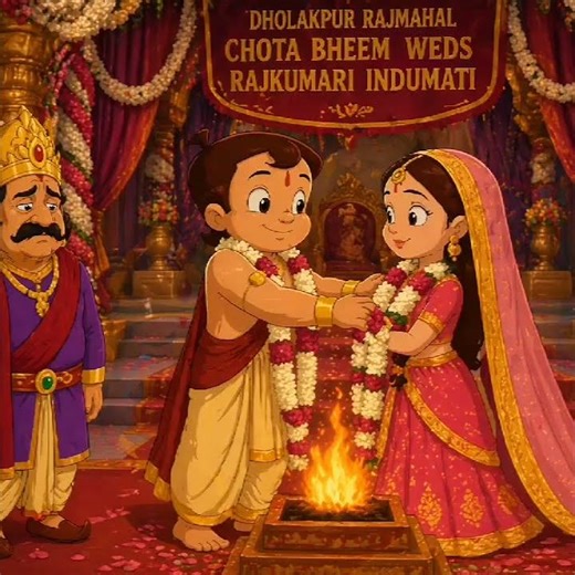 Bheem aur Indumati ki Shaddi ka sabse pyara moment. 😍 #ChhotaBheem #BheemWedsIndumati