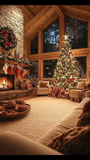 Christmas Decorated House Interior