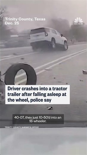 Driver crashes into tractor-trailer after falling asleep