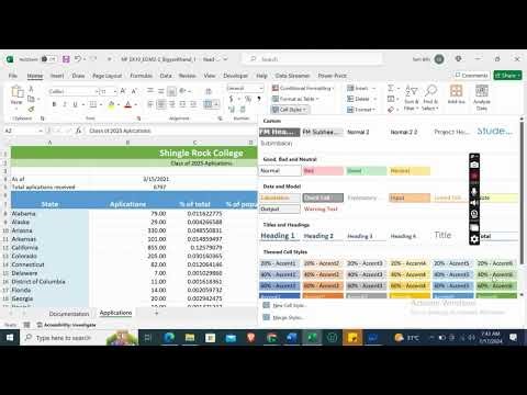 Excel 2019 | Module 2: End of Module Project 2 Shingle Rock College #newperspectives