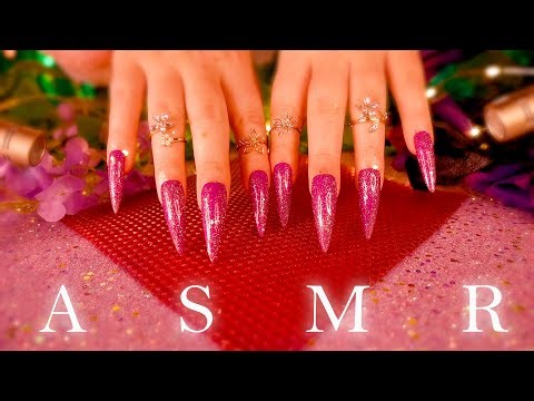 ASMR Tapping & Scratching for DEEP Relaxation 🌈💜 Colorful Cozy Textures + XXL Nails (NO TALKING)