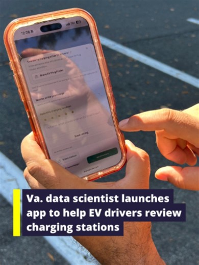 Sam Khattak was scrolling through a Reddit thread and stumbled upon several posts complaining about EV chargers. The conversation inspired Khattak to create an app to help EV drivers review charging stations. Learn more on WTOP.com and our app. Link in bio. (🎥: WTOP/Scott Gelman)