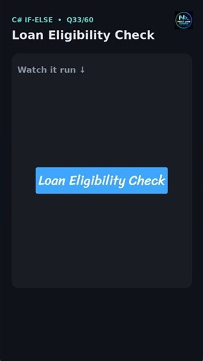 Loan Eligibility Check in C# using If-Else | C# Tutorial