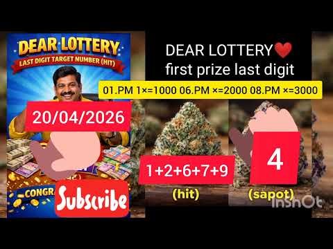 #Dear #Lottery Last Digit Target Number 20.04.2026 1PM6PM8PM#entertainment 