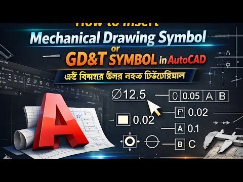 How to Insert Mechanical Drawing & GD&T Symbols in AutoCAD | Step by Step Tutorial