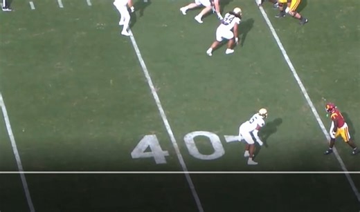 Here's a look at Zachariah Branch working on the outside vs. phenom CB Leonard Moore in 2024(Predictably, Moore eats his lunch)