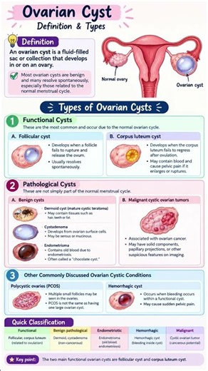 🩺 Ovarian Cyst | Definition & Types Explained Simply| Med Made Easy