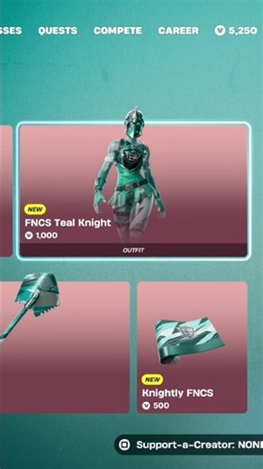 Fortnite FNCS Teal Knight Skin Item Shop!