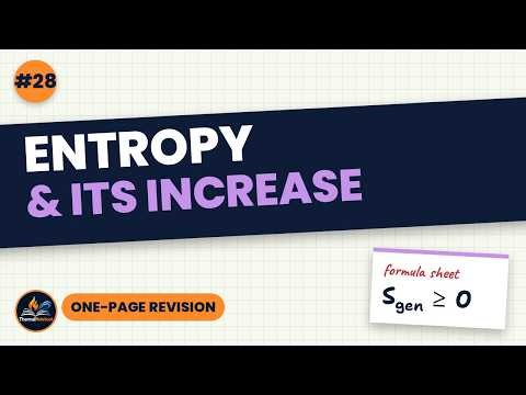 28 Entropy and Its Increase: Entropy Generation and the Second Law Explained