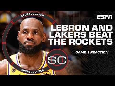 NBA Playoffs Game 1 Reaction 🍿 Shorthanded Lakers top Rockets without KD | SportsCenter