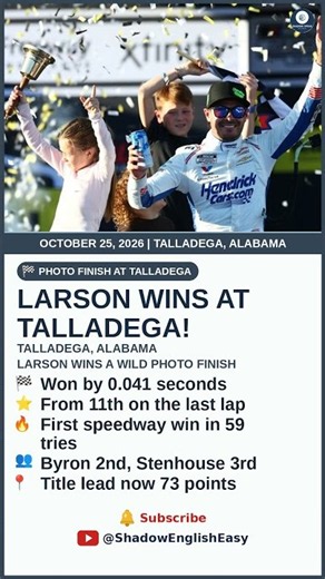 Larson Wins at Talladega! | Short News