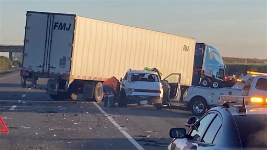 Coughing driver triggers chain-reaction crash with two semis on I-5 near Willows