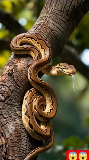 Python Slithering Down a Tree 😱 | Most Dangerous Jungle Snake | #shorts