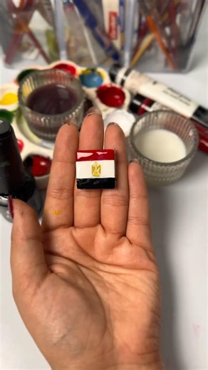 Satisfying Miniature Art: Painting Egypt Flag 🇪🇬