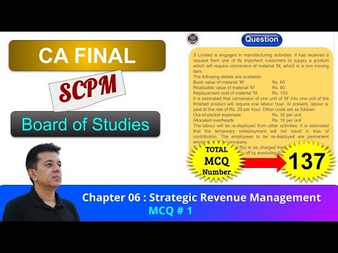 BOS Portal || SCPM || Strategic Revenue Management || MCQ #001 || Relevant Cost of Materials