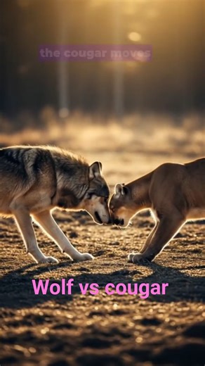 clash of the wild wolf vs cougar.#shorts