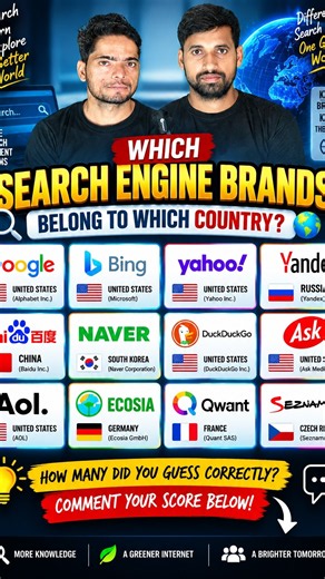 Which search engine brands belong to which country? #maps #amazing #facts #knowledge #shorts #yt