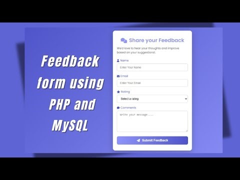 Feedback form using html css and php | FeedBack Page using PHP | Feedback Form With PHP and MySQL