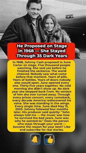 He Proposed on Stage in 1968 — Stayed Through 35 Dark Years #JohnnyCash #love #loyalty