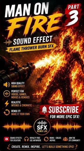 Man on Fire Sound Effect Part 3 | Flamethrower Burn SFX