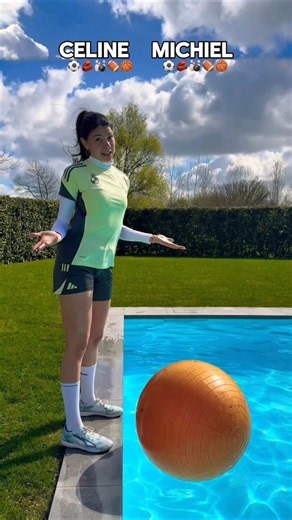 Kicking random balls out of a pool! 💦⚽️🏈