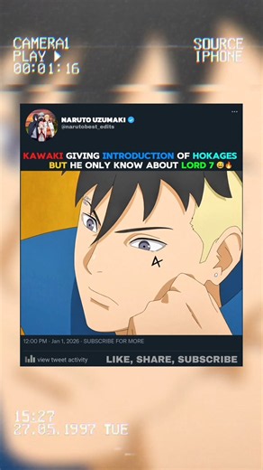 KAWAKI GIVING INTRODUCTION OF HOKAGES BUT HE ONLY KNOW ABOUT LORD 7 😅🔥