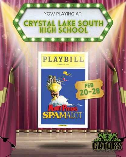 Theatre 121 | Woodstock, IL | Wishing a very happy opening to both: Crystal Lake South High School’s production of Monty Python’s Spamalot, running tonight through Feb... | Instagram