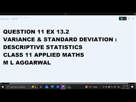 Ques 11 Ex 13.2 Descriptive Statistics: Class 11 Applied Maths ML Aggarwal