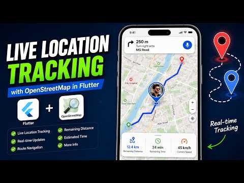 OpenStreetMap Flutter | Live Location Tracking, Navigation, Markers & Route System