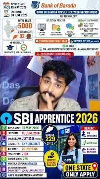 SBI & BOB Apprentice 2026 🔥 Full details video out now! Last date, stipend, fees & eligibility
