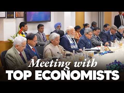 PM Modi chairs a meeting with economists at NITI Aayog