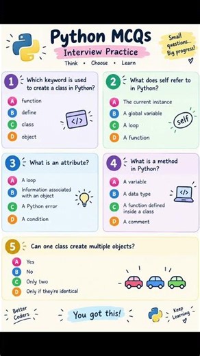 Python beginner-Interview questions-OOP Object oriented programming language Quiz-answer description