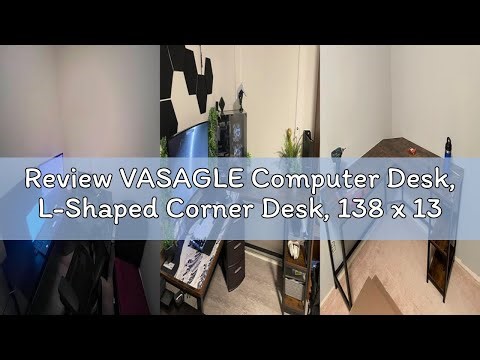 Review VASAGLE Computer Desk, L-Shaped Corner Desk, 138 x 138 x 76 cm, Gaming Desk, Workstation with