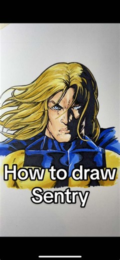 How to draw Sentry! Who should I draw next? #art #sentry #bobreynolds #avengersdoomsday #marvel how to draw sentry marvel art drawing tutorial
