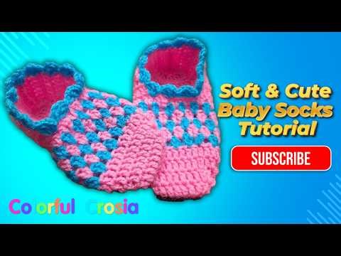Easy Crochet Baby Socks 🧦 | Soft & Cute Baby Socks Tutorial | #trending #cute #crochet #DIY