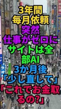 3年間仕事をくれた会社から突然依頼が消え、3か月後「AI画像を少し直して」と連絡が来て…