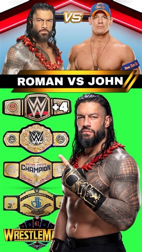 Roman Reigns vs John Cena 🔥 WWE Championship Comparison 2026! Who’s the GOAT? #wwe #johncena #shorts