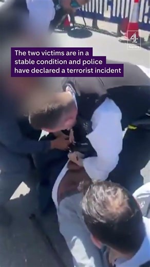 Moment police arrest suspectafter two Jewish men were attacked in Golders Green