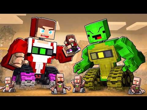 JJ and Mikey Become ROBOTS - Maizen Minecraft Animation