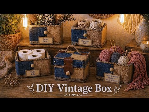 Amazing DIY Vintage Box from Cardboard | Rustic Storage Box Tutorial | Jute And Denim Craft