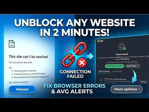 How to Fix 'This Site Can't Be Reached' & AVG Threat Secured Error (Mobile/PC) | 100% Problem Solve✅