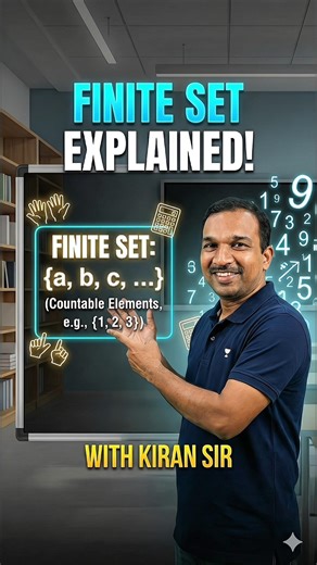 Finite Sets = Countable? It’s easier than you think. 💡 Watch Kiran Sir’s favorite trick! 👇